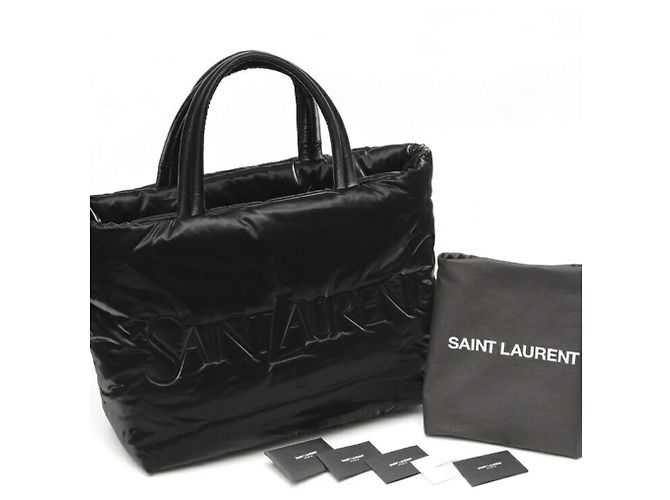 Borsa Tote Puffer Ampia Saint Laurent Nero - vista 6