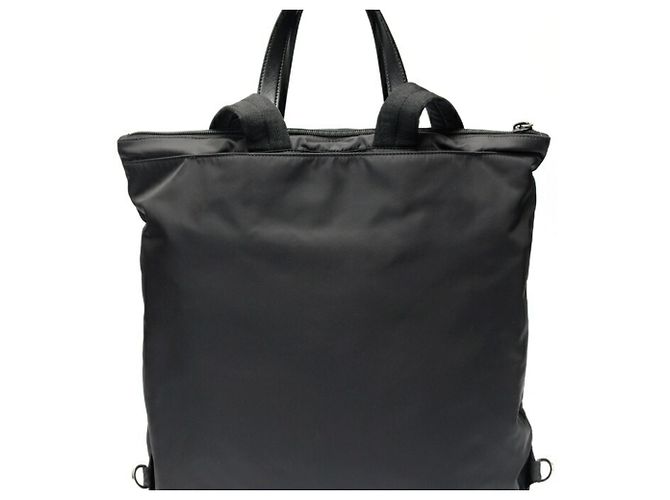 Mochila Prada Re-Nylon x Cuero Saffiano Negro - vista 3