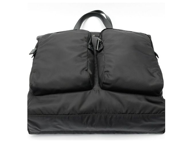 Mochila Prada Re-Nylon x Cuero Saffiano Negro - vista 4