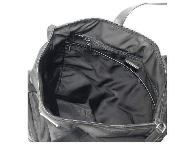 Mochila Prada Re-Nylon x Cuero Saffiano Negro - vista 5