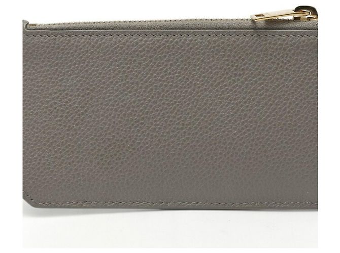 Monedero de cuero gris Saint Laurent Castaño - vista 2