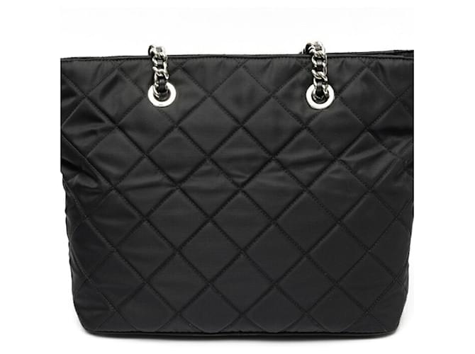 Prada gesteppte Nylon-Chain-Tote-Tasche Schwarz - Ansicht 3