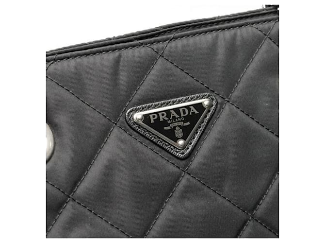 Prada gesteppte Nylon-Chain-Tote-Tasche Schwarz - Ansicht 5