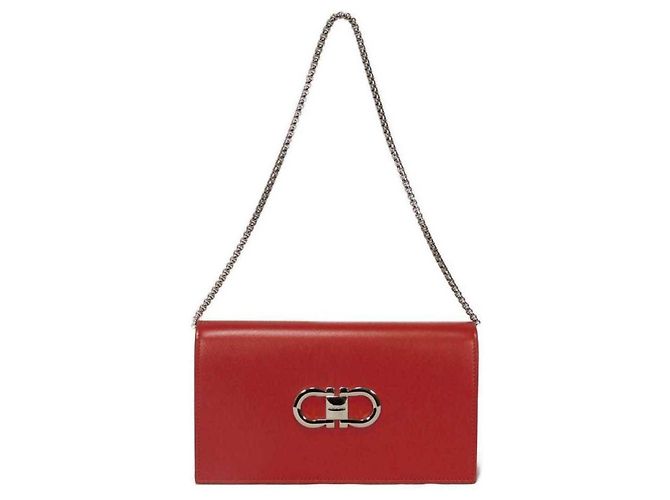 Gancini Borsa a tracolla in pelle rossa Salvatore Ferragamo Rosso - vista 2