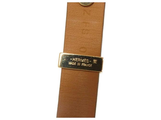 Hermès Pulsera Charm As de Coeur Hermes Castaño Dorado - vista 11