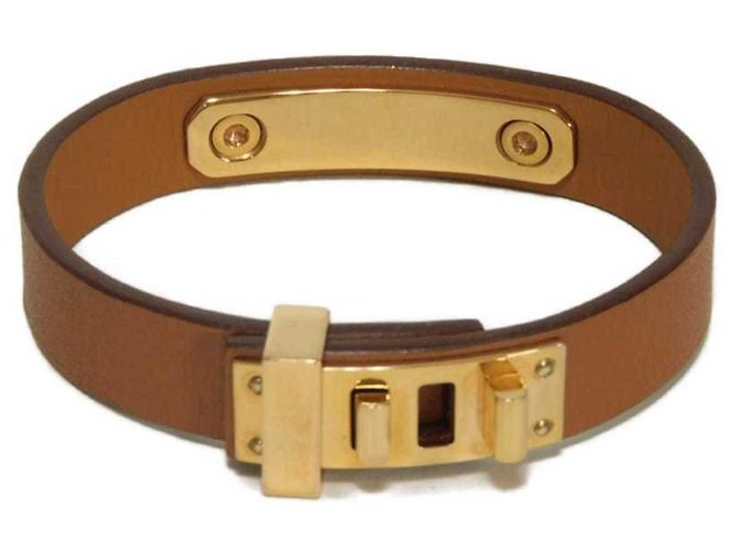 Hermès Pulsera Charm As de Coeur Hermes Castaño Dorado - vista 4
