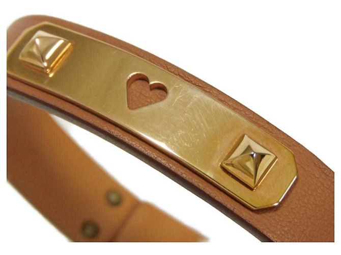 Hermès Pulsera Charm As de Coeur Hermes Castaño Dorado - vista 5