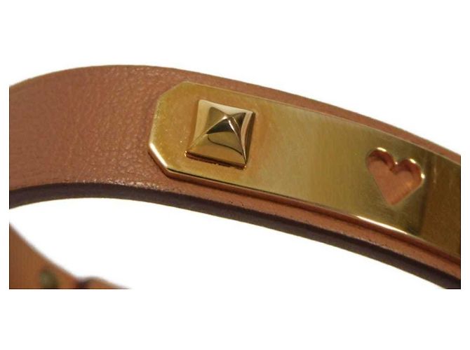 Hermès Pulsera Charm As de Coeur Hermes Castaño Dorado - vista 6