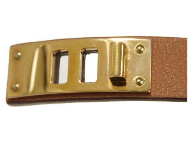 Hermès Pulsera Charm As de Coeur Hermes Castaño Dorado - vista 9