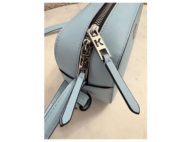 Karl Lagerfeld Borsa Camera K/Signature in pelle azzurro chiaro Blu chiaro - vista 4