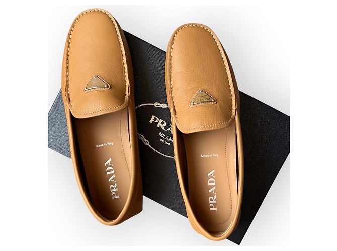 Prada Mocassini in pelle marrone - vista 3