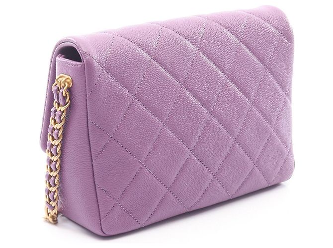 Borsa a Spalla Chanel Matelassé Small Flap Porpora - vista 2