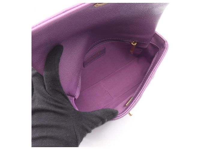 Borsa a Spalla Chanel Matelassé Small Flap Porpora - vista 3