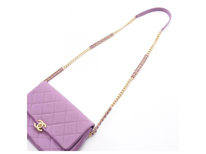 Borsa a Spalla Chanel Matelassé Small Flap Porpora - vista 9