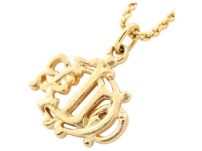 Collana Christian Dior con logo Dior Emblem D'oro - vista 2