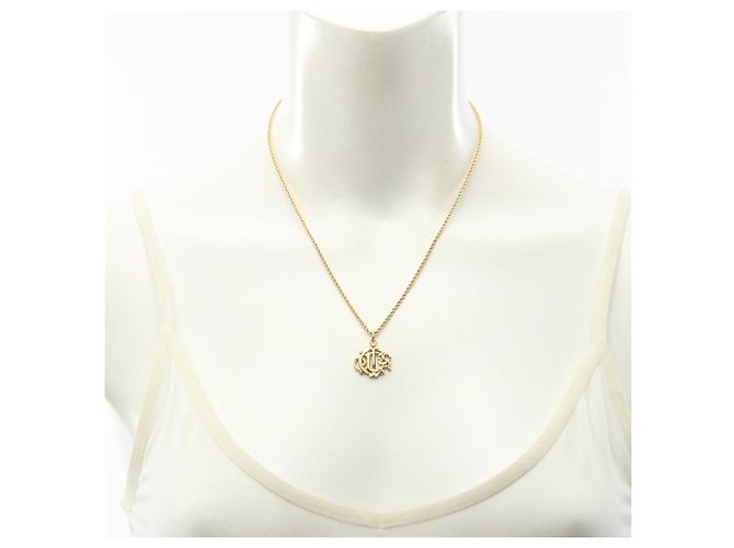 Collana Christian Dior con logo Dior Emblem D'oro - vista 5