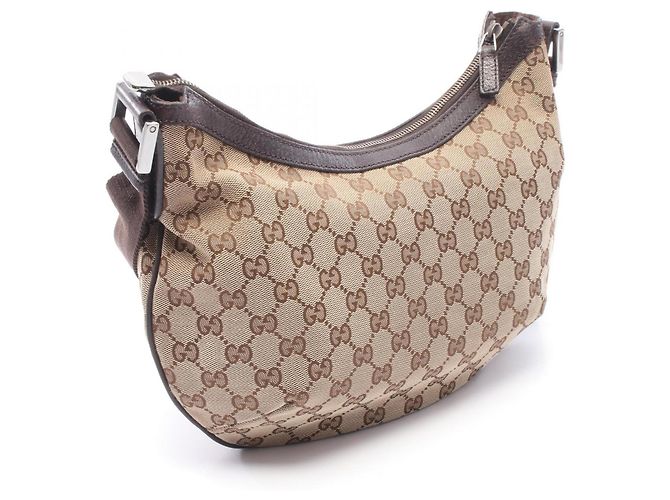 Borsa a Spalla Gucci GG Canvas Marrone Beige - vista 2