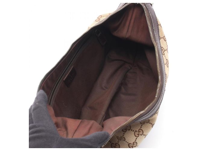 Borsa a Spalla Gucci GG Canvas Marrone Beige - vista 3