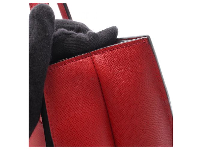 Prada Saffiano Soft 2-Way Handbag Red - view 10