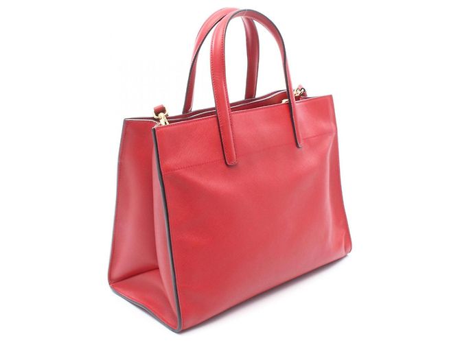 Prada Saffiano Soft 2-Way Handbag Red - view 2