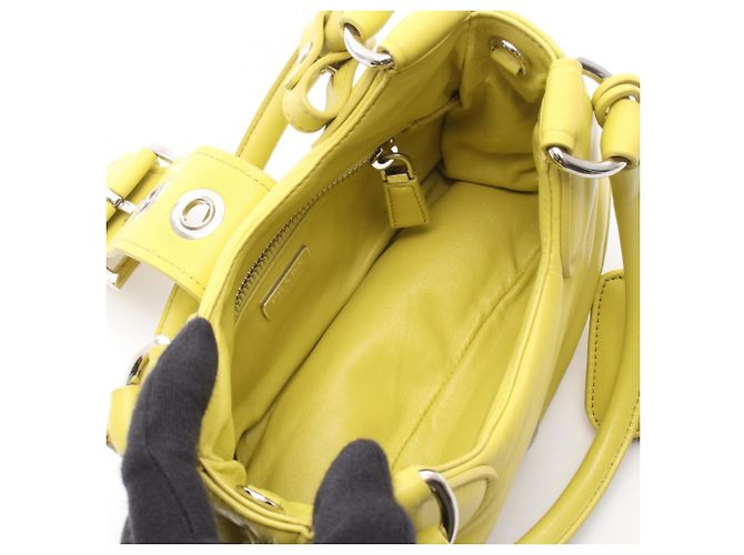 Prada MOON 2-Way Handtasche Gelb - Ansicht 3