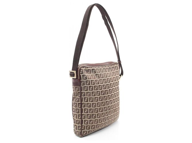 Borsa a Spalla/Borsa a Mano Fendi Zucchino Marrone Beige - vista 2