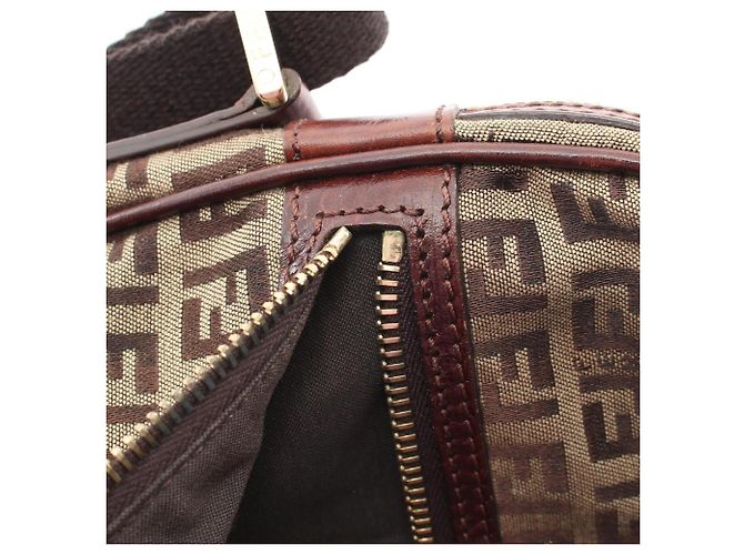 Borsa a Spalla/Borsa a Mano Fendi Zucchino Marrone Beige - vista 9