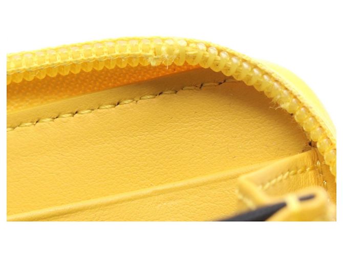Rundes Fendi Monster Bugs Eye Long Wallet Braun Gelb - Ansicht 6