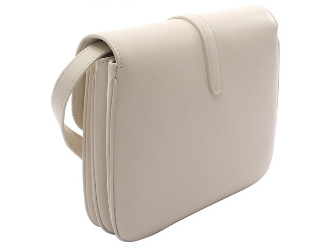 Céline Borsa a tracolla in pelle Tabou Medium Celine Bianco - vista 2