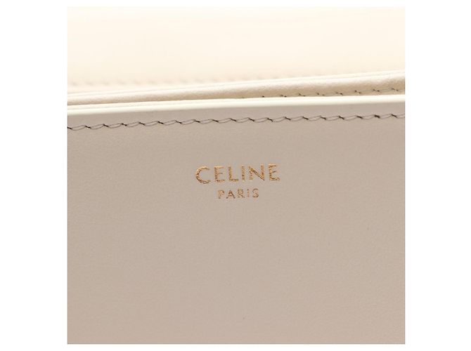 Céline Borsa a tracolla in pelle Tabou Medium Celine Bianco - vista 4