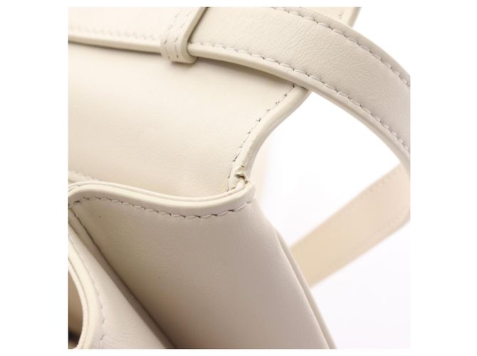 Céline Borsa a tracolla in pelle Tabou Medium Celine Bianco - vista 6