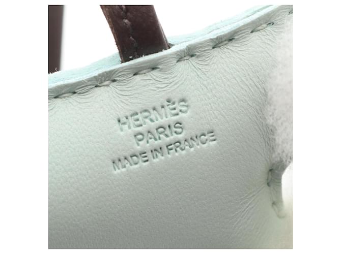Hermès Charm Buddy Hermes in Peppermint Chocolate Marrone Bianco Verde - vista 3