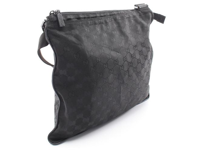 Borsa a mano Gucci in tela nera e pelle Nero - vista 2