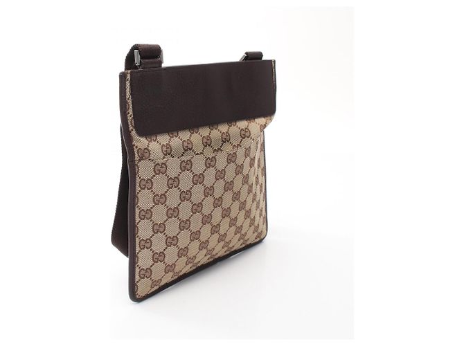 Borsa a Spalla Gucci GG Canvas Marrone Beige - vista 2