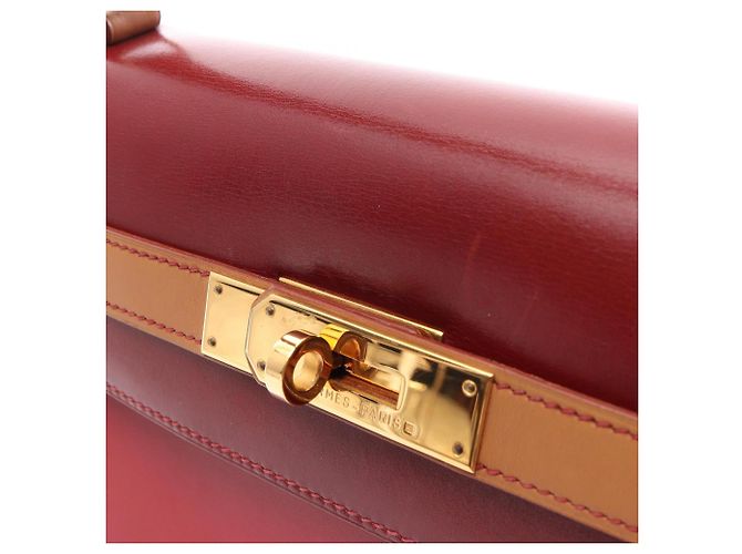 Hermès Borsa 2 Way Hermes Kelly 32 Tricolor Marrone Rosso Bordò - vista 11