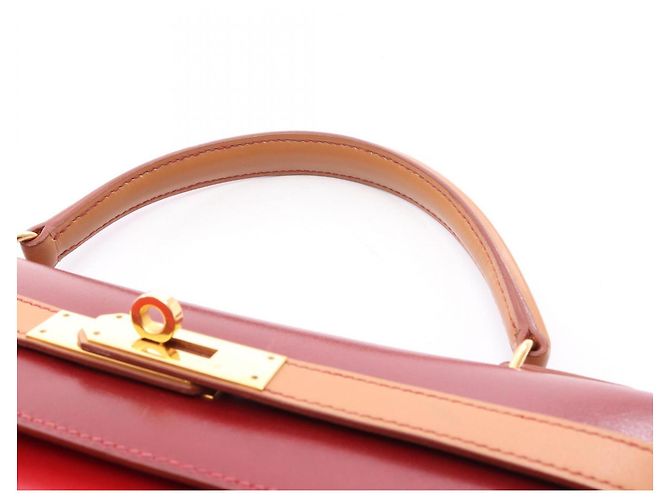 Hermès Borsa 2 Way Hermes Kelly 32 Tricolor Marrone Rosso Bordò - vista 12