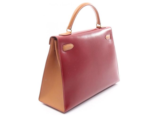 Hermès Borsa 2 Way Hermes Kelly 32 Tricolor Marrone Rosso Bordò - vista 2