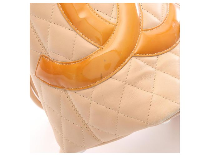 Borsa Tote Large Chanel Cambon Line Beige Giallo - vista 7