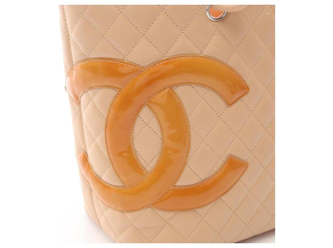 Borsa Tote Large Chanel Cambon Line Beige Giallo - vista 8