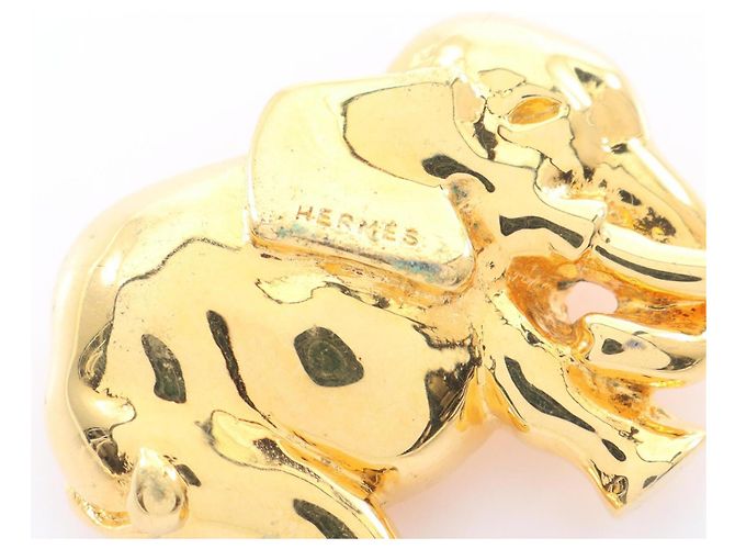 Hermès Spilla Elefante placcata oro Hermes D'oro - vista 4