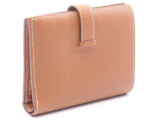 Portafoglio compatto bi-fold Hermès Bearn Gold Marrone - vista 2