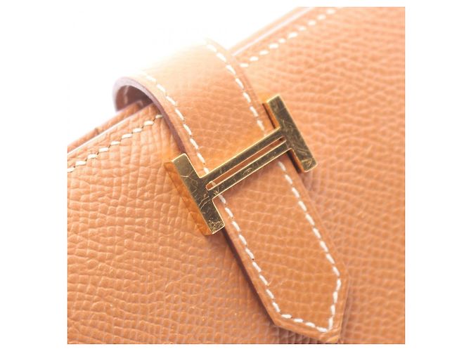 Portafoglio compatto bi-fold Hermès Bearn Gold Marrone - vista 8
