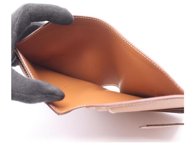 Portafoglio compatto bi-fold Hermès Bearn Gold Marrone - vista 9