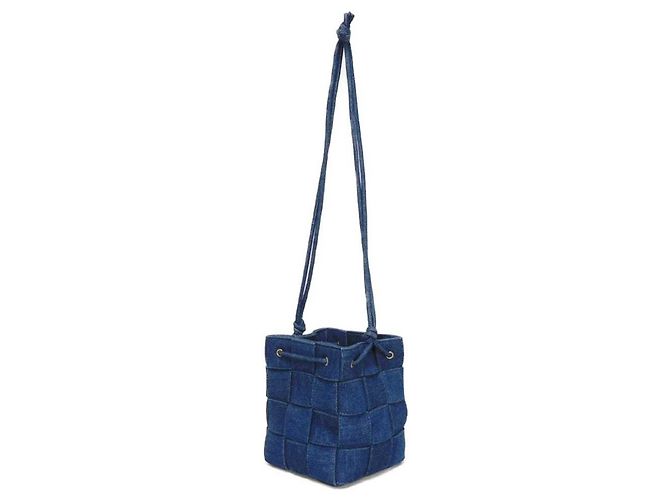 Borsa a secchiello Cassette Small Bottega Veneta Blu - vista 2