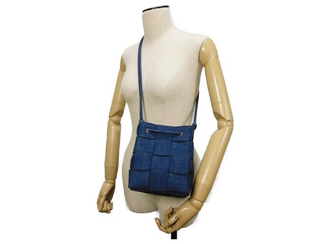 Borsa a secchiello Cassette Small Bottega Veneta Blu - vista 4
