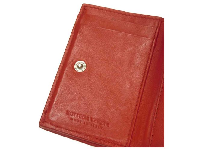 Cartera tríptico de piel nappa Tiny de Bottega Veneta Roja - vista 11