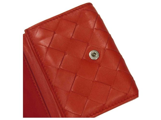 Cartera tríptico de piel nappa Tiny de Bottega Veneta Roja - vista 22