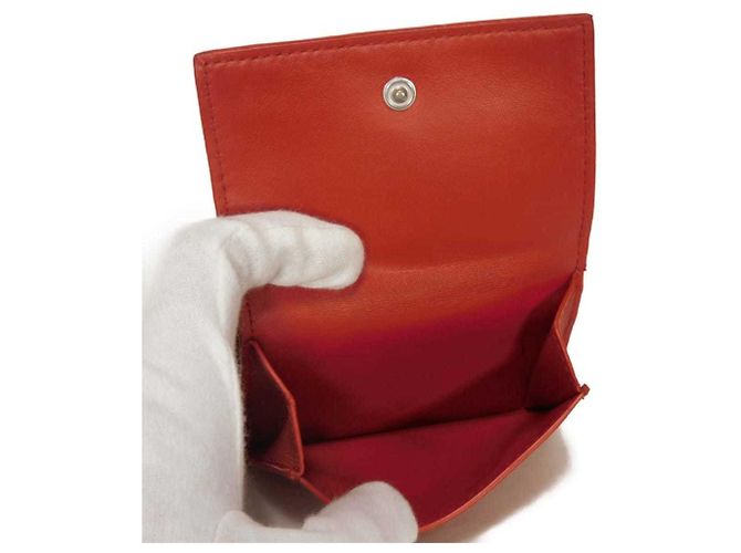 Cartera tríptico de piel nappa Tiny de Bottega Veneta Roja - vista 23