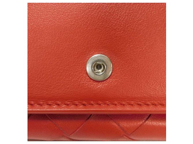 Cartera tríptico de piel nappa Tiny de Bottega Veneta Roja - vista 25