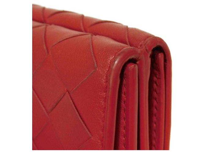 Cartera tríptico de piel nappa Tiny de Bottega Veneta Roja - vista 31